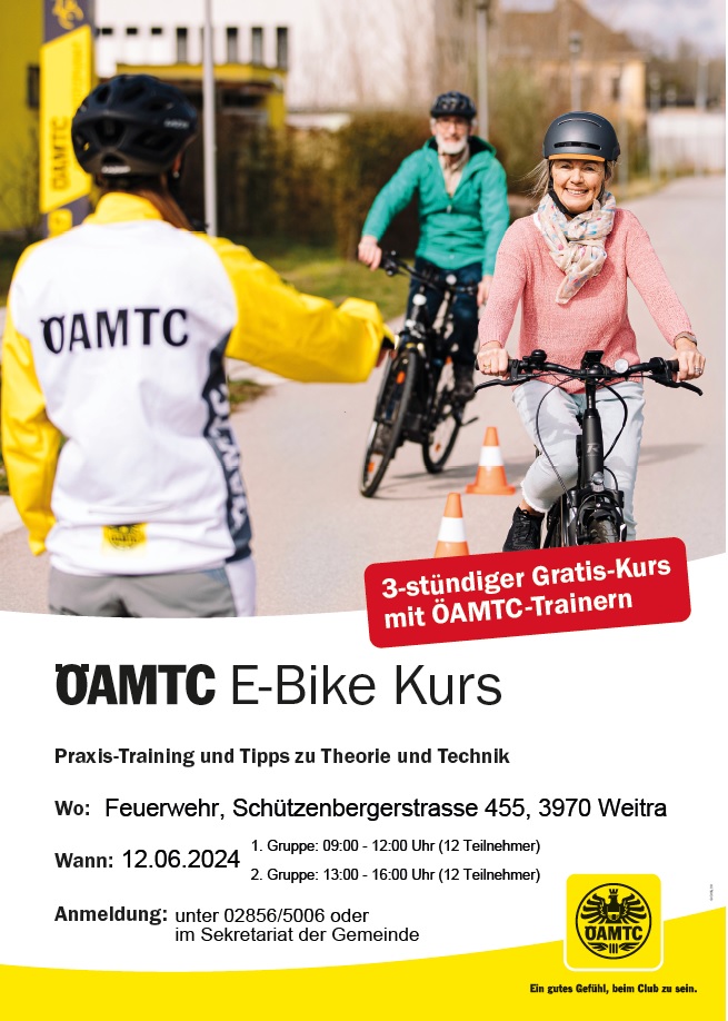 Read more about the article Einladung ÖAMTC E-Bike Kurs Weitra